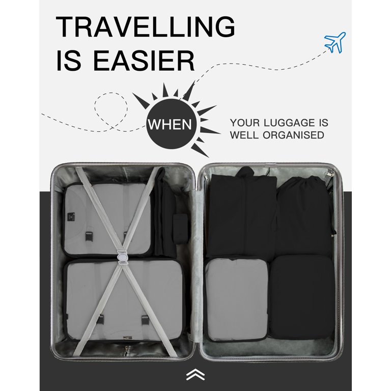 TRAILKICKER Set Di 9 Cubi Da Imballaggio Per Valigie - Organizer Da Viaggio Beige - 3