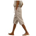 thumbnail image 3 of Kcodviy Shorts pour Femmes Confortables Décontractés Pantalons Habillés Décontractés pour Femmes Grande Taille Amples Shorts d'Été de Plage Pantalons Courts pour Femmes Décontractés Ajourés à Ourlet Roulé Shorts de Randonnée avec Poche, 3 of 6
