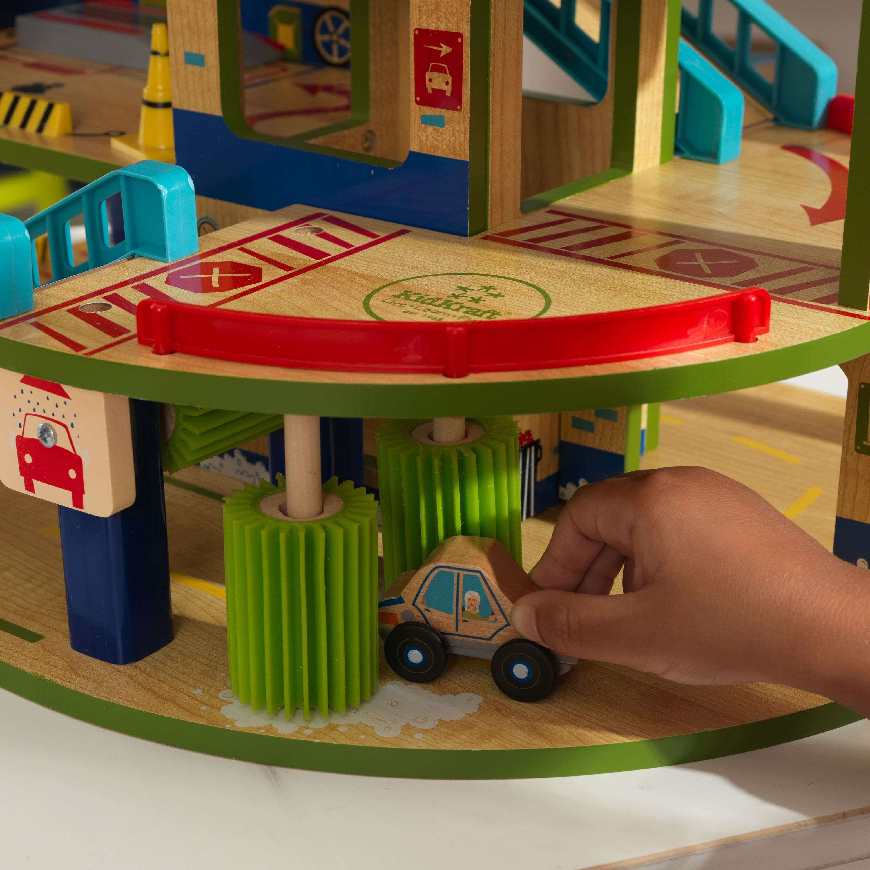 kidkraft wash n go wooden car garage