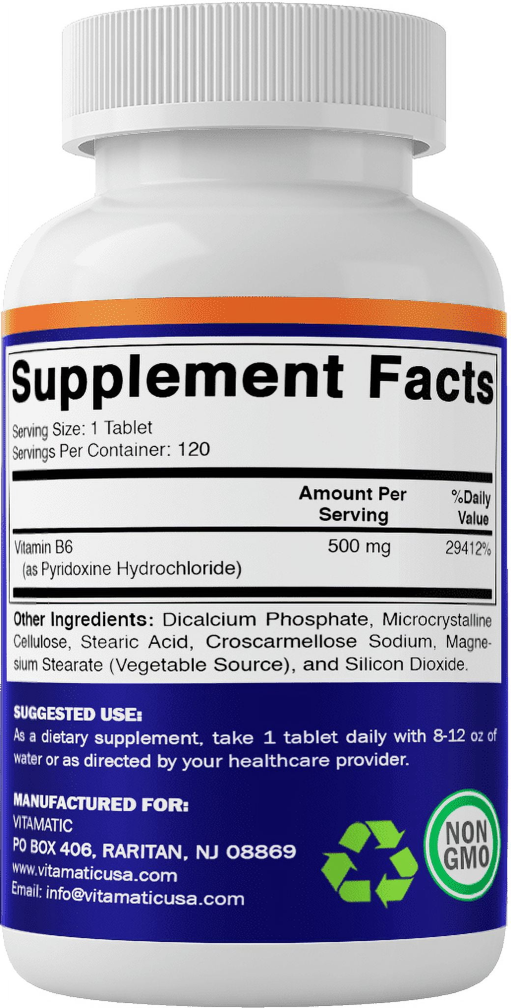 Vitamatic Vitamin B6 500 mg 2 Pack 120 Tablet