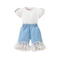 thumbnail image 1 of Conjunto de pantalones acampanados de verano para niñas pequeñas de hoksml, tops sin espalda, pantalones acampanados de mezclilla con bolsillos, conjunto de 2 piezas de pantalones acampanados con, 1 of 8