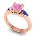 thumbnail image 2 of 2.50 Carat Fine Round Cut Pink Sapphire & Blue Sapphire Gemstone Three Stone Engagement Ring for Fiancee 18K Rose Gold Size 8.5 by Diamond-Capitals, 2 of 8