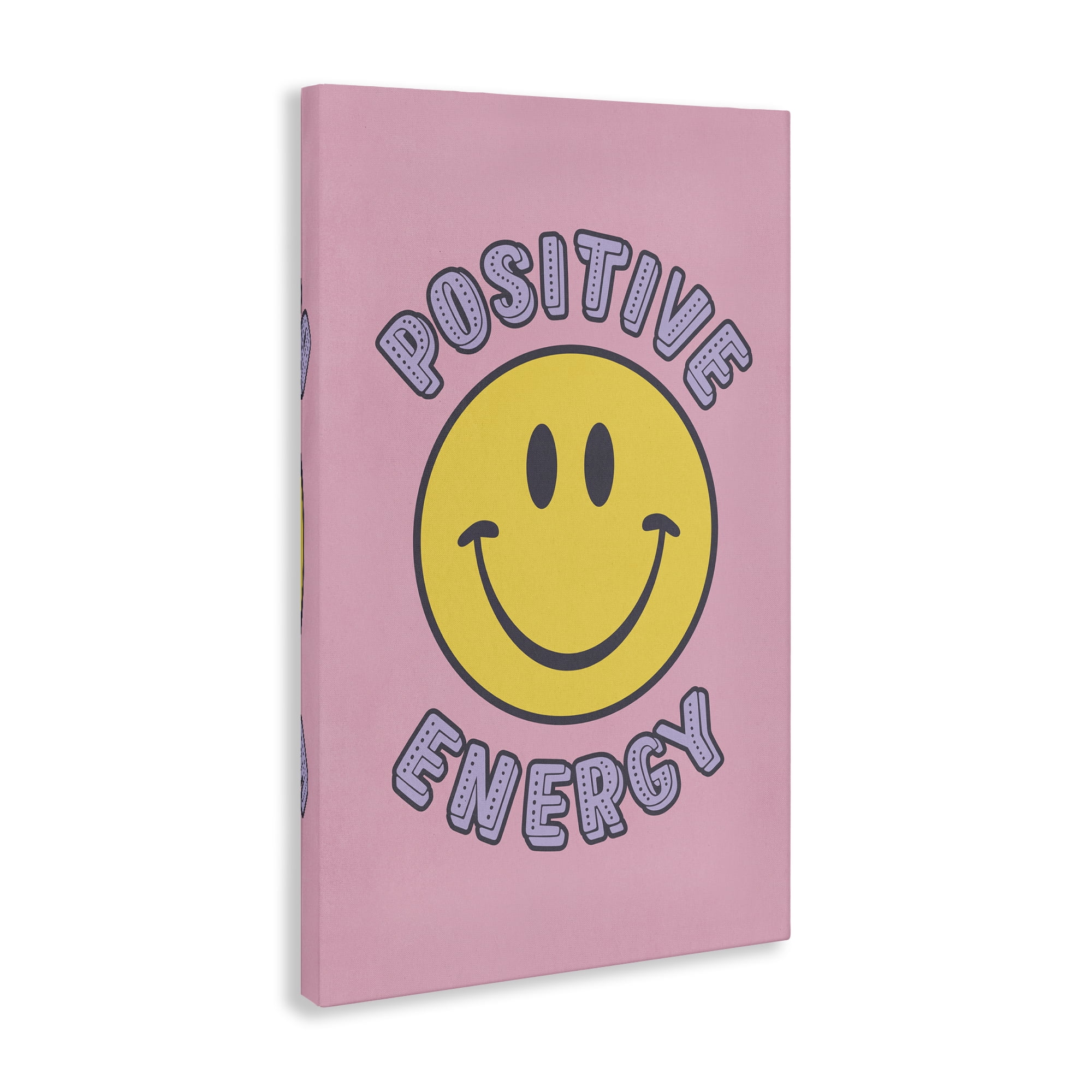 Stupell Industries Positive Energy Smiley Text & Numbers Painting Wrapped Canvas Art Print Wall Art, 16 x 24