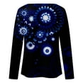 thumbnail image 5 of IROINNID Ladies Long Sleeve T Shirts Home Printing Round Neck Loose T-Shirt Autumn Blouse Pullover Tops,Dark Blue, 5 of 5