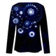 thumbnail image 5 of Moda mujer Casual impresión cuello redondo manga larga suelta camiseta otoño blusa pulóver Tops Pompotops  FGAJ6089, 5 of 5