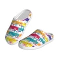 thumbnail image 2 of Daiia Colorful Car Print Women’s Fuzzy Slippers Memory Foam Lightweight House Shoes Cozy Loafer Flannel House Shoes-46/47, 2 of 7