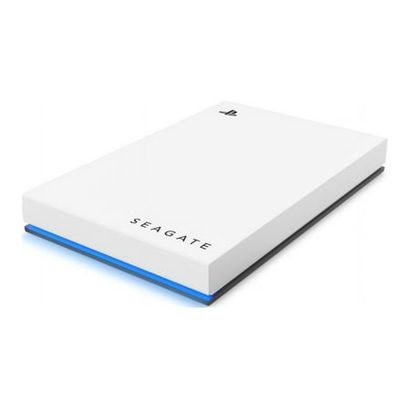 Seagate - Game Drive for PlayStation Consoles 5TB External USB 3.2 Gen 1 Portable Hard Drive with Blue LED Lighting - White