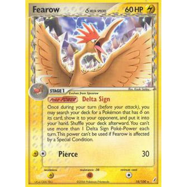 Pokemon Crystal Guardians Fearow Delta Species 18 Walmart Com Walmart Com