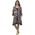 thumbnail image 2 of Moomaya Front Open Printed Shrug 3/4 Sleeve Georgette Beach Cover Up For Women, 2 of 6
