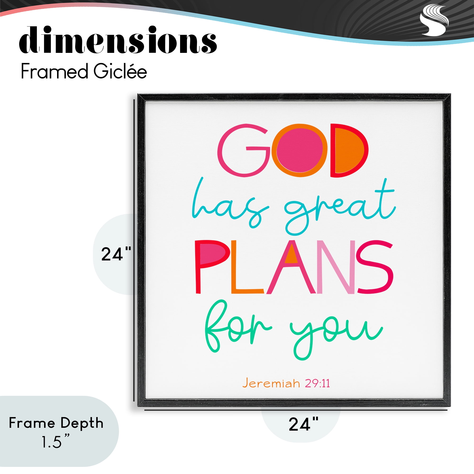 Stupell Industries Whimsical God's Plans For You Black Framed Giclee Art, design by SD Graphics Studio