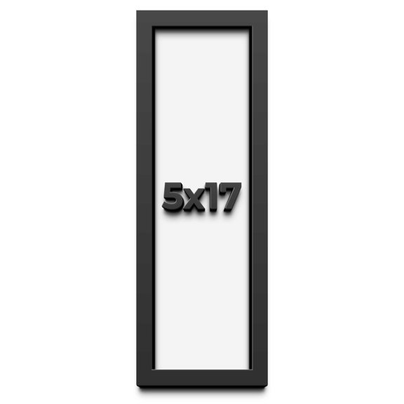 5x17 In Shadow Box Frame Black | 1 inches Deep Real Wood Contemporary Shadowbox Display Frame | UV