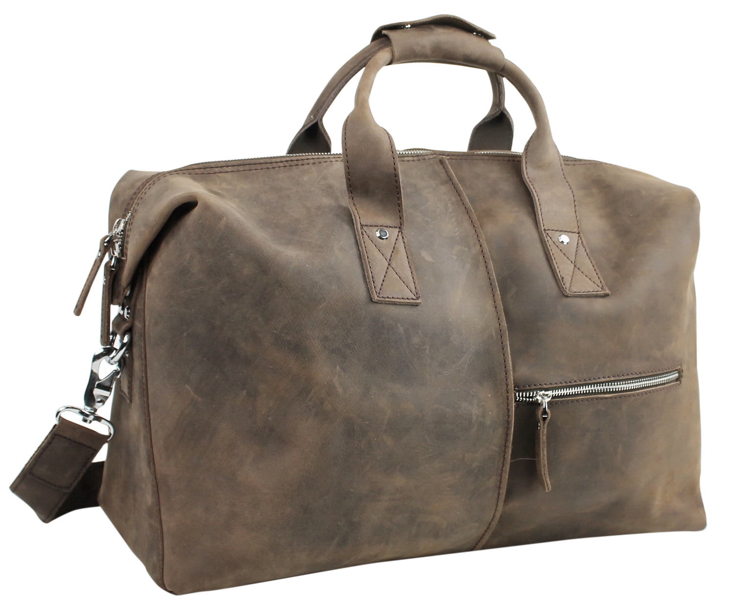 full grain leather weekend bag