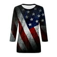 thumbnail image 6 of 4th of July 3/4 Sleeve Shirt for Women Independence Day Patriotic Shirt USA Flag T-Shirt Cute Graphic Tees USA Flag Patriotic Tshirts Tunic Tops, 6 of 6