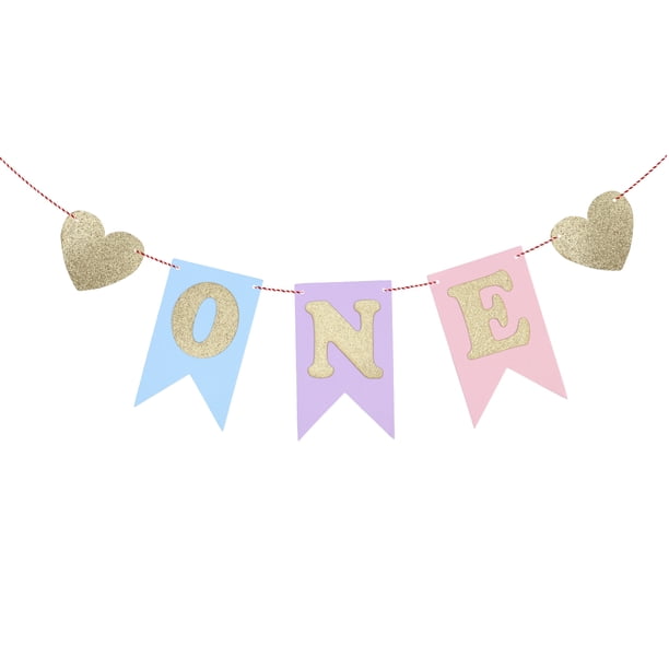 KAKOWELY Banderines de cumpleaños para niños, banderines, decoraciones para fiestas de cumpleaños de bebés (azul, morado y rosa)
