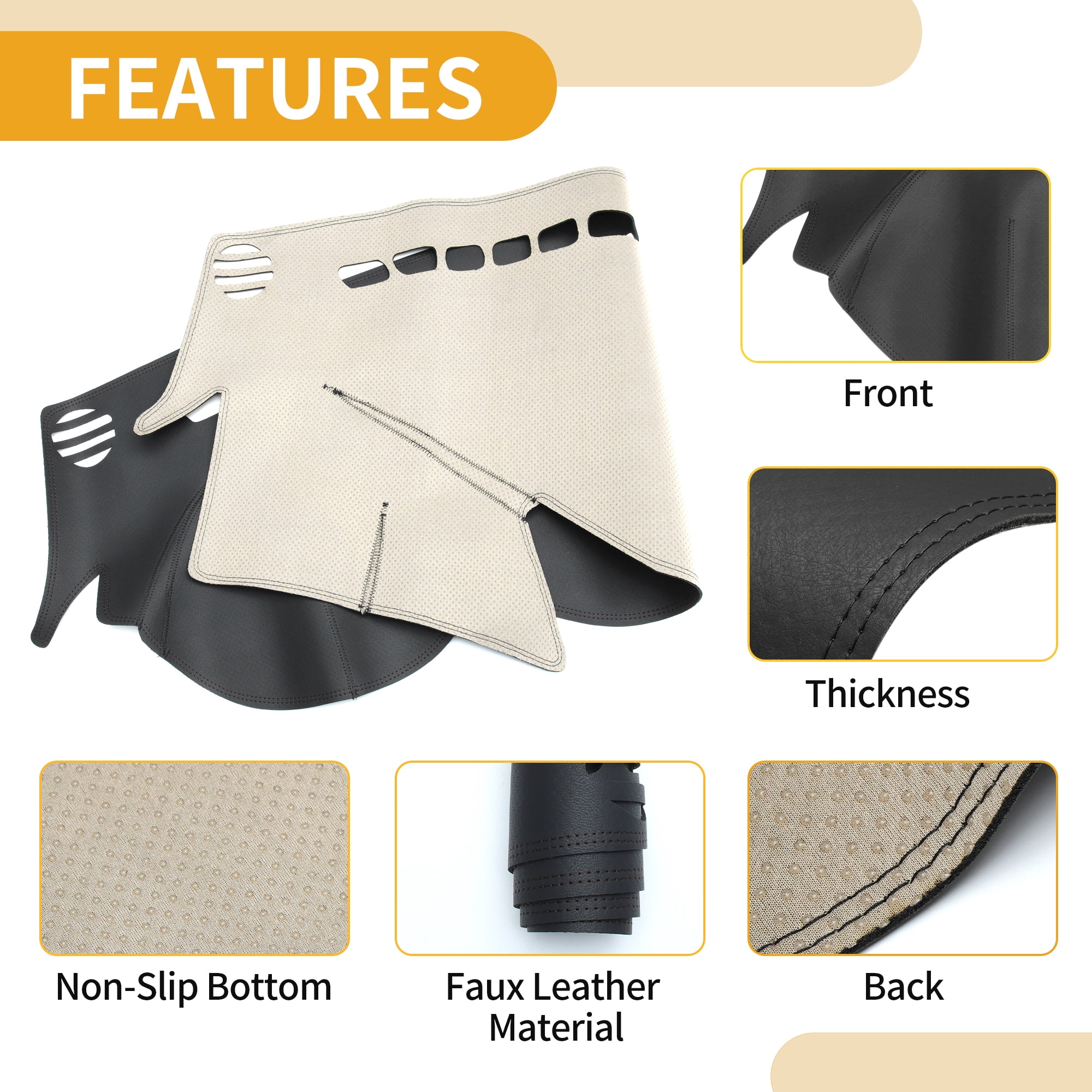 Unique Bargains Dashboard Cover Mat for Hyundai Sonata 2011-2014 Anti-Slip Black