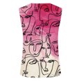 thumbnail image 5 of Usmisi Tank Tops Floral Print Crewneck Sleeveless T Shirts for Women Plus Size Casual Summer Racerback Vest Blouse Hot Pink XL, 5 of 5