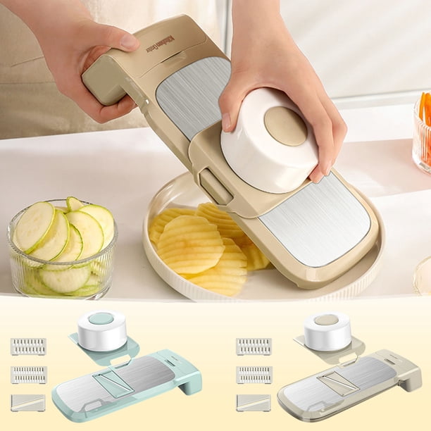 mfyjkho Cortador de verduras multifuncional|rallador 3 en 1 con 3 cuchillas para rebanar y triturar|incluye rallador|2 cuchillas de corte|1 cuchilla para rebanar