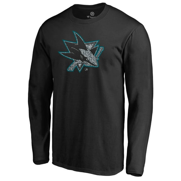 Men's Black San Jose Sharks Static Logo Long Sleeve T-Shirt