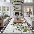 thumbnail image 4 of Spring Area Rug 8x10 Washable Rug Non Slip Farmhouse Pots Plant Leaves Wood Plank Black Plaid Large Area Rug Soft Stainresistant Indoor Floor Carpet for Living Room Bedroom Home Office Dining Room, 4 of 8