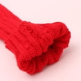 thumbnail image 4 of Winter Thick Warm Arm Warmers Twist Fingerless Gloves Fingerless  Mittens Long Knitted Gloves Button Mitten KHAKI, 4 of 8