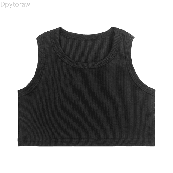 Dpytoraw Toddler Kids Girls Dance Tank Top Racerback Crop Tank Top Sleeveless Sports Dance Top For Ballet Gymnastics Dancewear Girl Vest‌ Size Black 3-4 Years