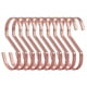 thumbnail image 1 of 10-Pack 4 Inch Rose Gold Chrome Steel Hanging Flat Hooks - S Shaped Hook Heavy-Duty S Hooks, for Ki, 1 of 5