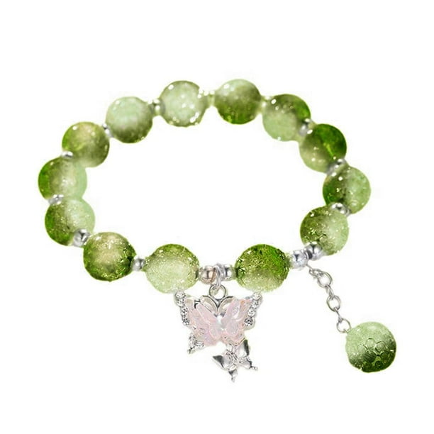 LUVCLS Pulsera de cuentas trituradas con forma de mariposa colgante de Star River, dulce y colorida, para vacaciones