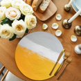 thumbnail image 2 of Round Placemats Yellow Grey Modern 15 inch Set of 6 Table Mats for Dining Table Abstract Art Heat Resistant Non-Slip Kitchen & Home Decorative Place Mat Set, 2 of 8