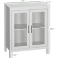thumbnail image 2 of NovaCraft  Modern Bathroom Floor Cabinet, Freestanding Bathroom Storage Cabinet with Double Glass Doors and Adjustable Shelves, White, 2 of 9