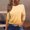 Yellow women plus size tops a1, variant on thefmos Fall Winter Women Plus Size 3/4 Sleeve Gradient Pullover Tops Round Neck Casual Tshirt Solid Comfy Loose Fit Blouse Cute Trendy Basic Tunic Shirt Work Clothes, Green 5XL