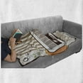 thumbnail image 6 of 70s Party Soft Flannel Fleece Blanket, Retro Party Themed Artwork Old Radio Cocktails Floral Details Print, Cozy Plush for Indoor and Outdoor Use, 50" x 70", Orange Dark Brown Beige, by Ambesonne, 6 of 6