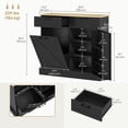 thumbnail image 2 of Black Kitchen Island with Hidden Trash Cabinet & Drawers - 39.4" Storage Buffet Sideboard for Living Room, Dining & Entryway, 2 of 7