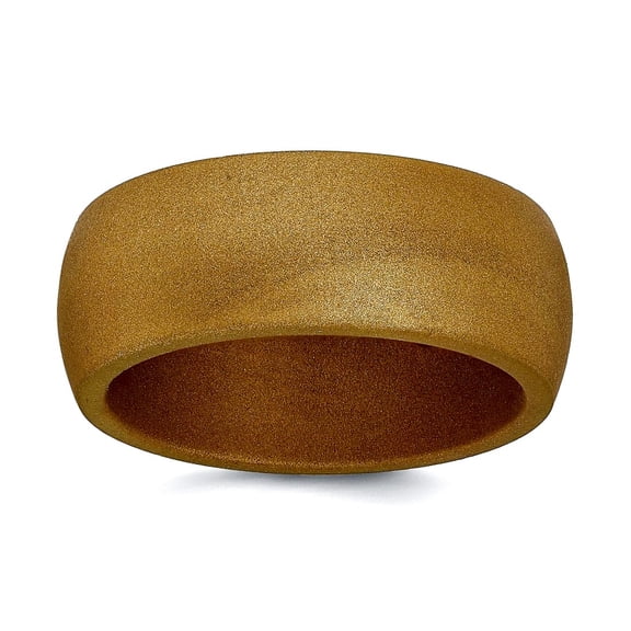 Silicone Bronze Metallic 8.7mm Domed Band Size 14 Ring for Women and Men - 1.5 Grams