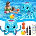 thumbnail image 4 of Juguete de piscina MACALOCA Octopus con aro inflable de baloncesto y lanzamiento de anillos, 4 of 4
