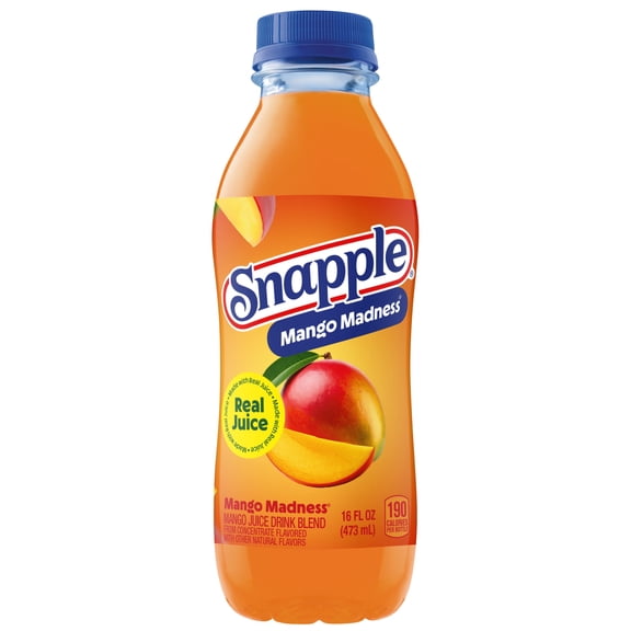 Snapple Mango Madness Flavored Juice Drink, 16 fl oz recycled plastic bottle