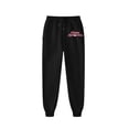 thumbnail image 3 of Girls Coquette Baseball Ghost Bow Grid Halloween Tracksuit, 2Pcs Stretch Polyester Hoodie Jogger Outfit for Kids Holiday Daily Loungewear(Black140), 3 of 6
