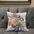 thumbnail image 5 of Friendship Bouquet Indoor/Outdoor Pillow with Removable Cover in Pink Green Blue Peach16x16, 5 of 5