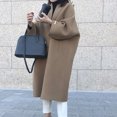 thumbnail image 5 of IROINNID Women's Comfy Long Coat Solid Color Trench Coat Long Sleeve Outwear, Coffee, 5 of 7