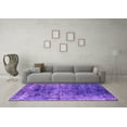 thumbnail image 3 of Ahgly Company Indoor Round Oriental Purple Industrial Area Rugs, 5' Round, 3 of 4