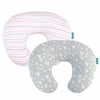 Biloban 100% Jersey Cotton Nursing Pillow Cover - Pink & Gray - 2 Pack