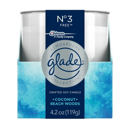 Glade Atmosphere Collection Crafted Soy Candle Air Freshener, No 3 Free, 4.2 oz