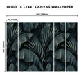 thumbnail image 2 of Peel and Stick Canvas Wallpaper Wall Mural Tropical exotic seamless pattern Night blue golden banana leaves palm Wall Art Self Adhesive and Removable 100in x 144in, 2 of 6