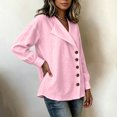 thumbnail image 5 of Womens Long Sleeve Cardigan Open Front V Neck Button Down Business Casual Blouse Top, 5 of 7