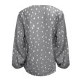 thumbnail image 5 of asdoklhq Blouses for Women Clearance $5,Women's Pullover V-Neck Cross Drawstring Polka Dot Print Puff Sleeve Top, 5 of 5