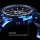 thumbnail image 5 of Reloj para hombre, automático, mecánico, esquelético, con correa de acero inoxidable azul y negra., 5 of 9