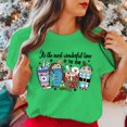 thumbnail image 4 of Nuevas camisetas estampadas navideñas con texto "Enfermera, café, es la época más maravillosa del año", camisetas casuales de manga corta para mujeres y hombres, 4 of 5