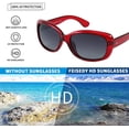 thumbnail image 5 of FEISEDY Vintage Square Polarized Sunglasses for Women Men Havana Thick Wrap Frame B2703, 5 of 14