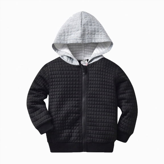 KPOPLK Infant Boys Zip Up Hooded - Soft Waffle Full Zip Up Toddler Boys Hoodies Sweatshirts Clothes with Pockets 9 12 18 24 Months 3T Navy Size 2-3 Years