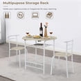 thumbnail image 2 of VINGLI Folding Dining Table and Chairs for 2,31.5" Drop Leaf Dining Table for Small Space,Round Folding Table with 2 Chairs for Home,Kitchen,Apartment,White&Oak, 2 of 7