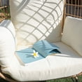 thumbnail image 3 of Barton Egg Chair with Stand - Rattan Wicker Outdoor Patio Lounge Beige, 3 of 7